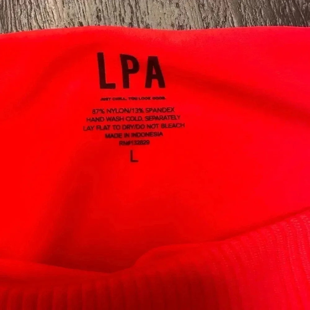 Revolve LPA Red Swim Ribbed Bottom Sz L - Picture 3 of 4